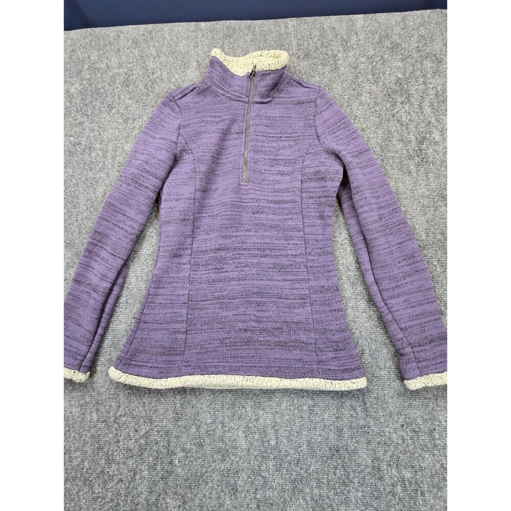 Kuhl Sherpa Fleece Pullover Womens XS Purple 1/4 Zip Outdoor Hiking Sweater